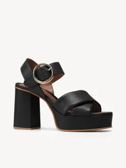 Sandales Et Espadrilles-Chloé Sandales Hautes Lyna Noir
