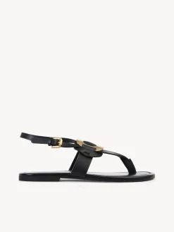 Sandales Et Espadrilles-Chloé Sandales Plates Chany Noir