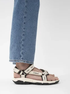 Sandales Et Espadrilles-Chloé Sandales Plates Chloe X Teva Hurricane Xlt2 Natural White