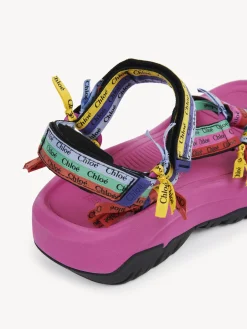 Sandales Et Espadrilles-Chloé Sandales Plates Chloe X Teva Hurricane Xlt2 Ampsole Multicolor Pink 1