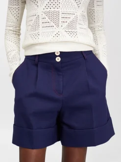 Vêtements-Chloé Short Bermuda A Revers Evening Blue