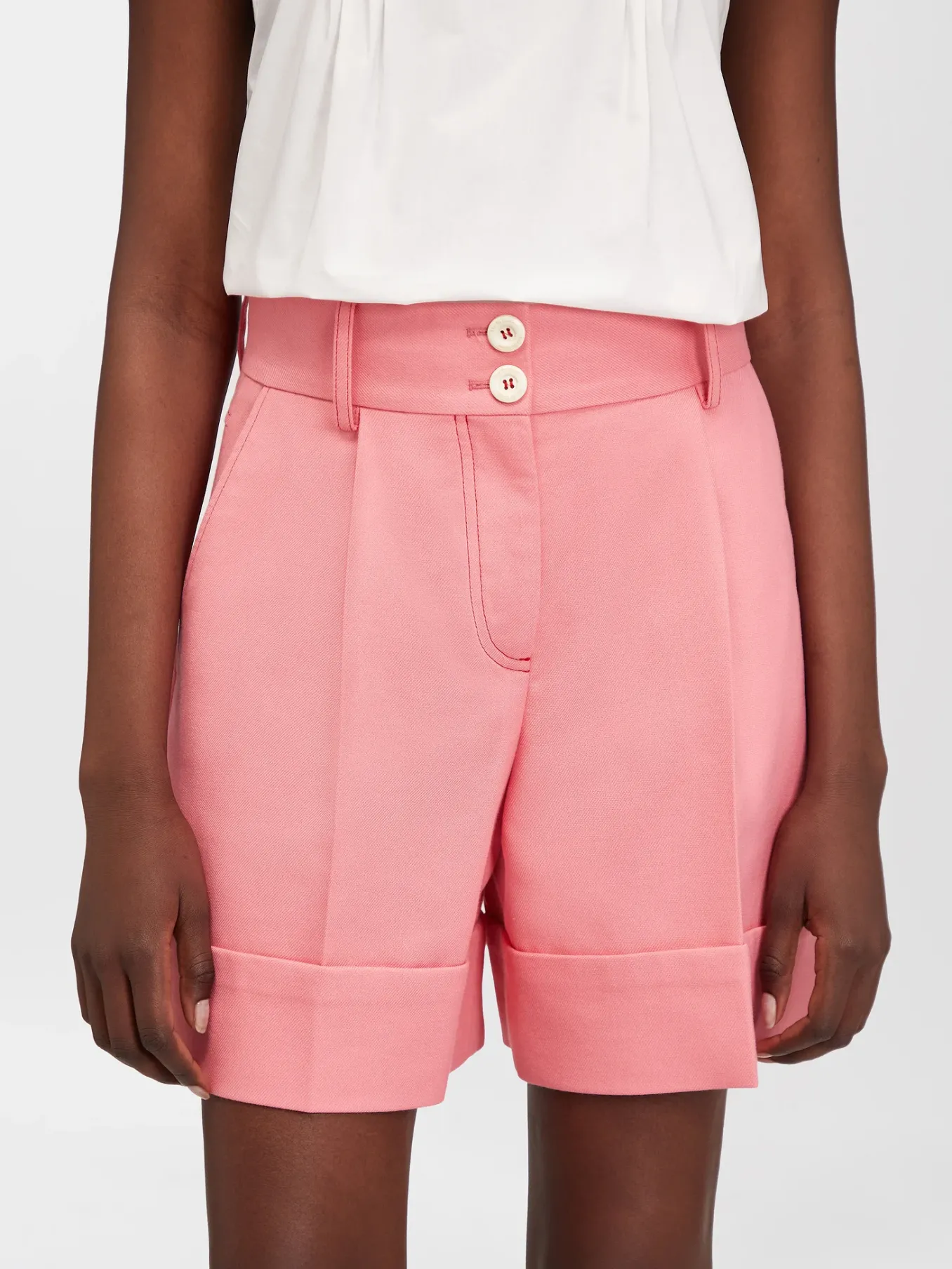 Vêtements-Chloé Short Bermuda A Revers Sunset Pink