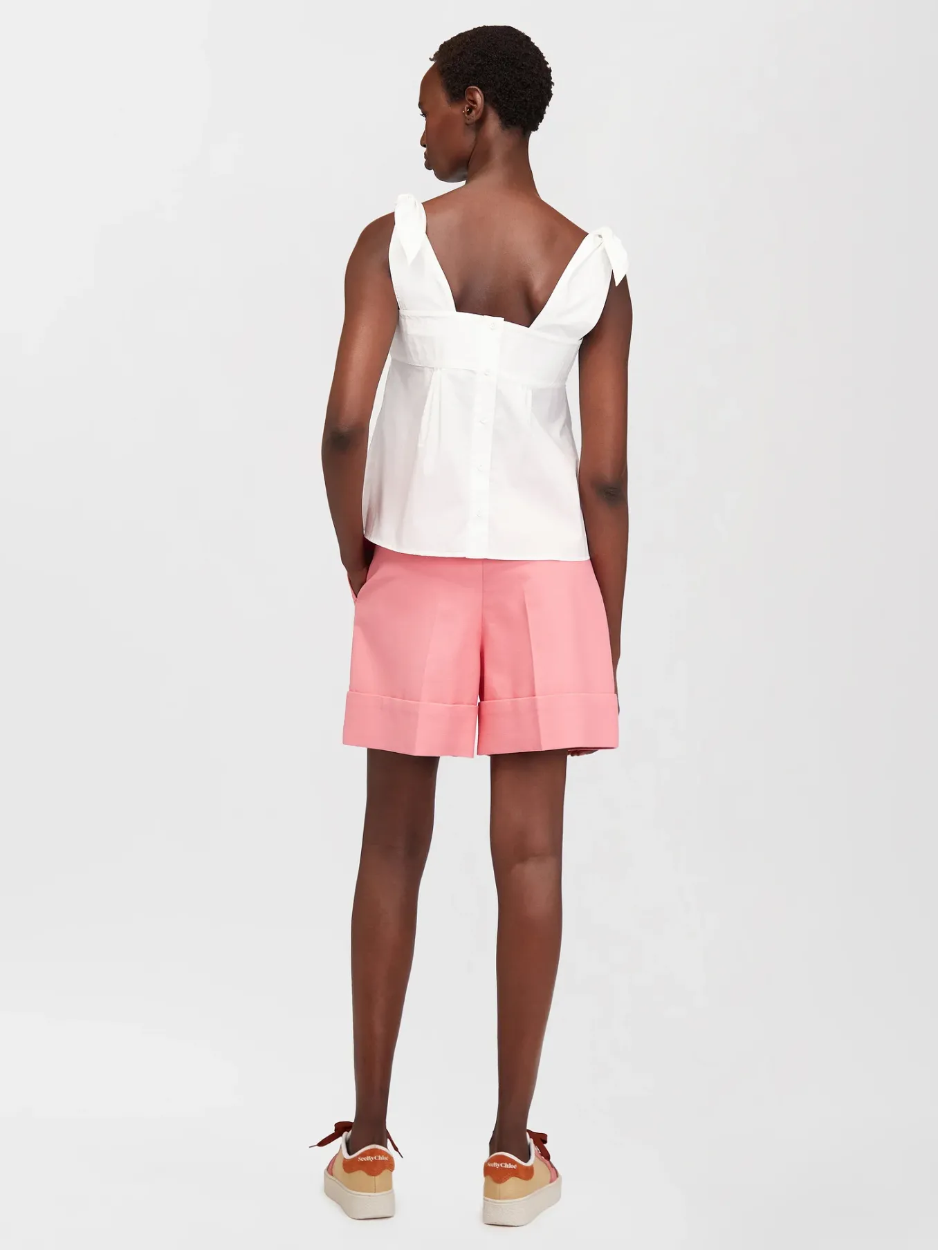 Vêtements-Chloé Short Bermuda A Revers Sunset Pink