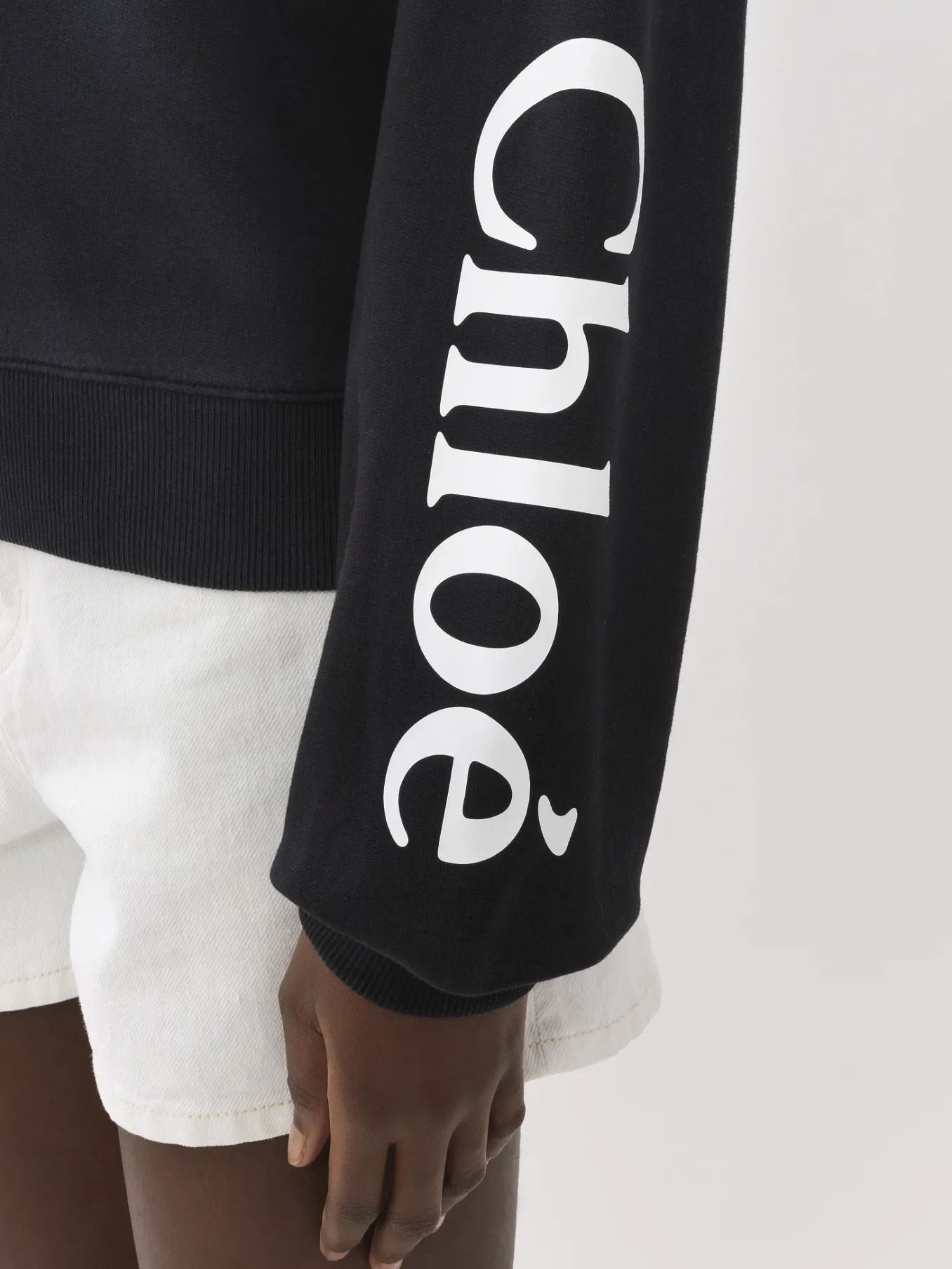 Tops Et Blouses-Chloé Sweat A Capuche Black - White 1