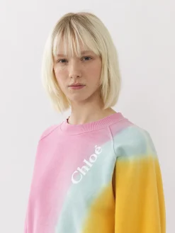 Tops Et Blouses-Chloé Sweat Col Rond Multicolor Pink 1