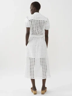 Vêtements-Chloé Top Boutonne Col Mao Blanc