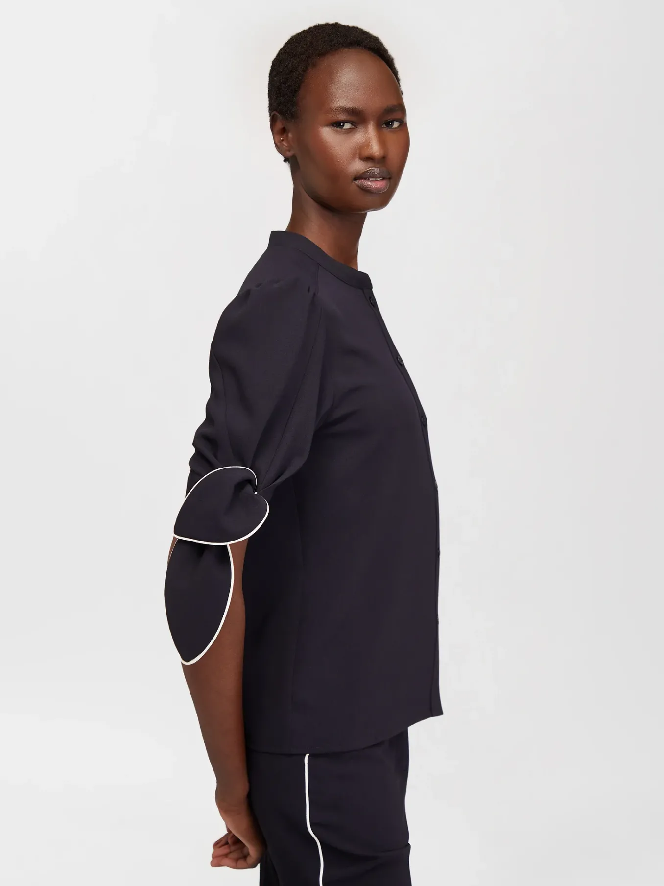 Vêtements-Chloé Top Boutonne Manches Nouees Ink Navy