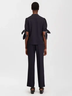 Vêtements-Chloé Top Boutonne Manches Nouees Ink Navy