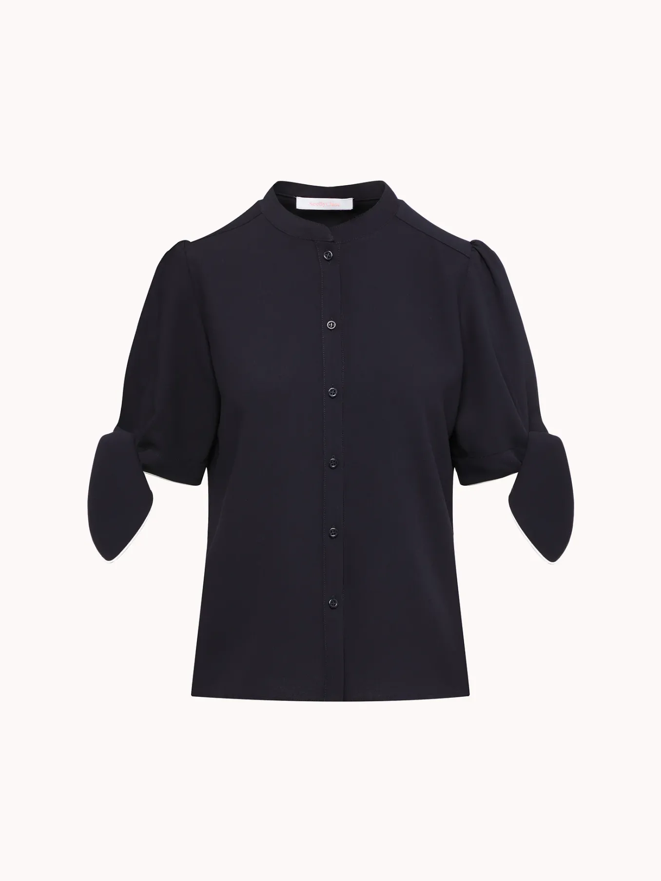 Vêtements-Chloé Top Boutonne Manches Nouees Ink Navy