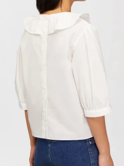 Vêtements-Chloé Top Col Claudine Blanc
