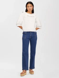 Vêtements-Chloé Top Col Claudine Blanc