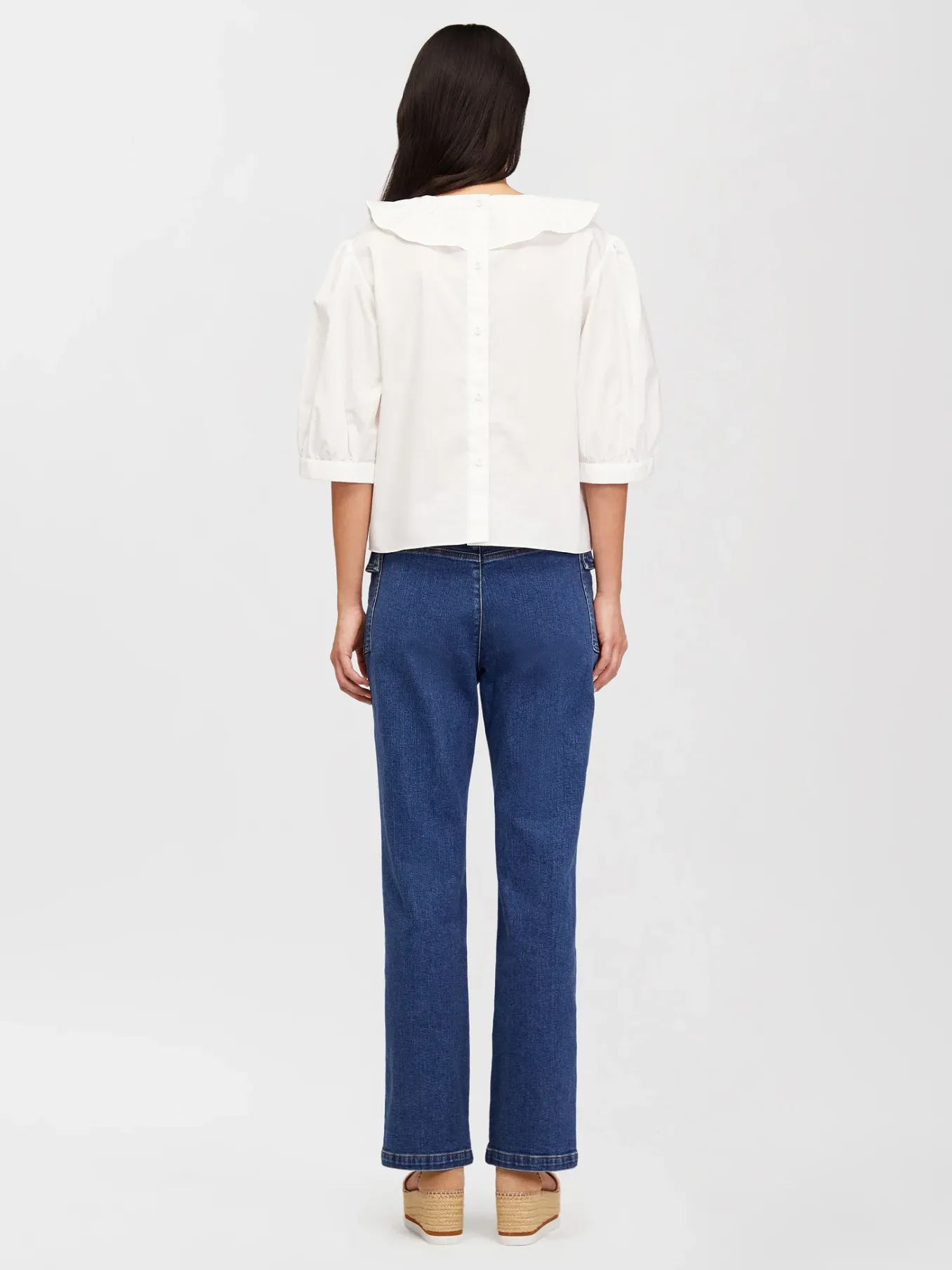 Vêtements-Chloé Top Col Claudine Blanc