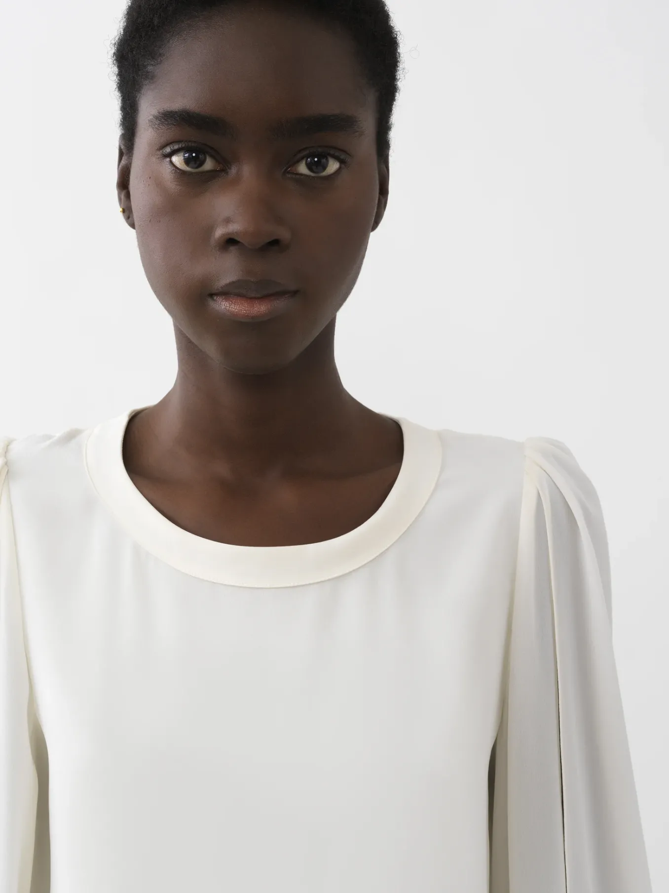 Tops Et Blouses-Chloé Top Col Rond Manches Nouees Buttercream
