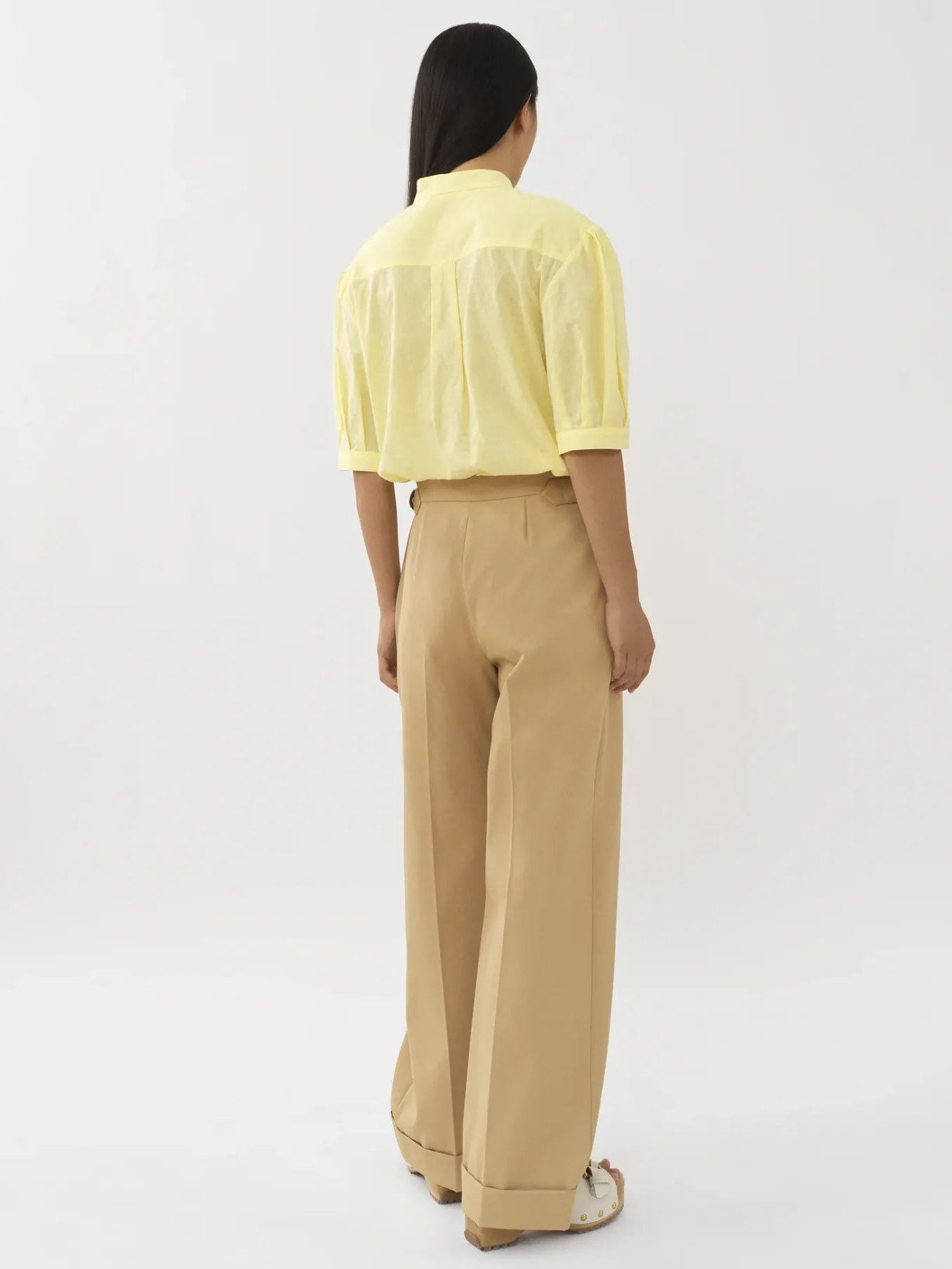 Vêtements-Chloé Top Col Trompe-L'Oeil Goldy Green