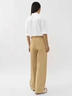 Vêtements-Chloé Top Col Trompe-L'Oeil Whisper White