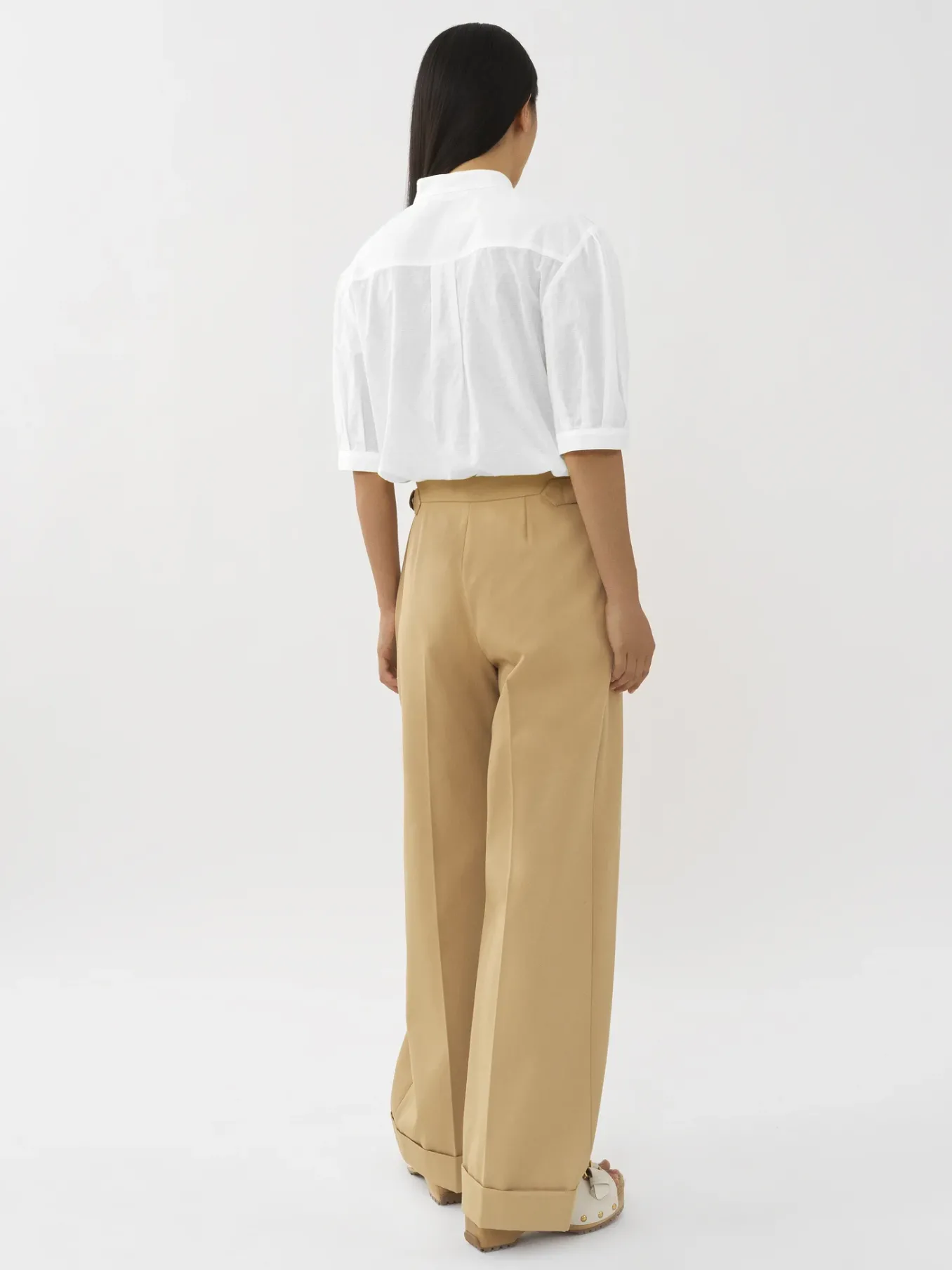 Vêtements-Chloé Top Col Trompe-L'Oeil Whisper White