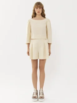 Tops Et Blouses-Chloé Top Court Encolure Bateau Coconut Milk