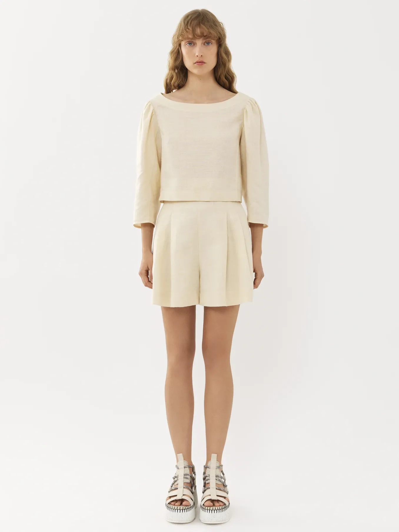 Tops Et Blouses-Chloé Top Court Encolure Bateau Coconut Milk