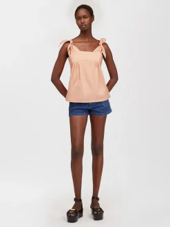 Vêtements-Chloé Top D'Ete Bretelles Nouees Dusty Coral