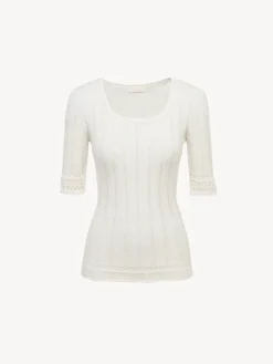 Vêtements-Chloé Top Encolure Degagee Cloudy White