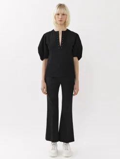 Tops Et Blouses-Chloé Top Manches Ballon Noir