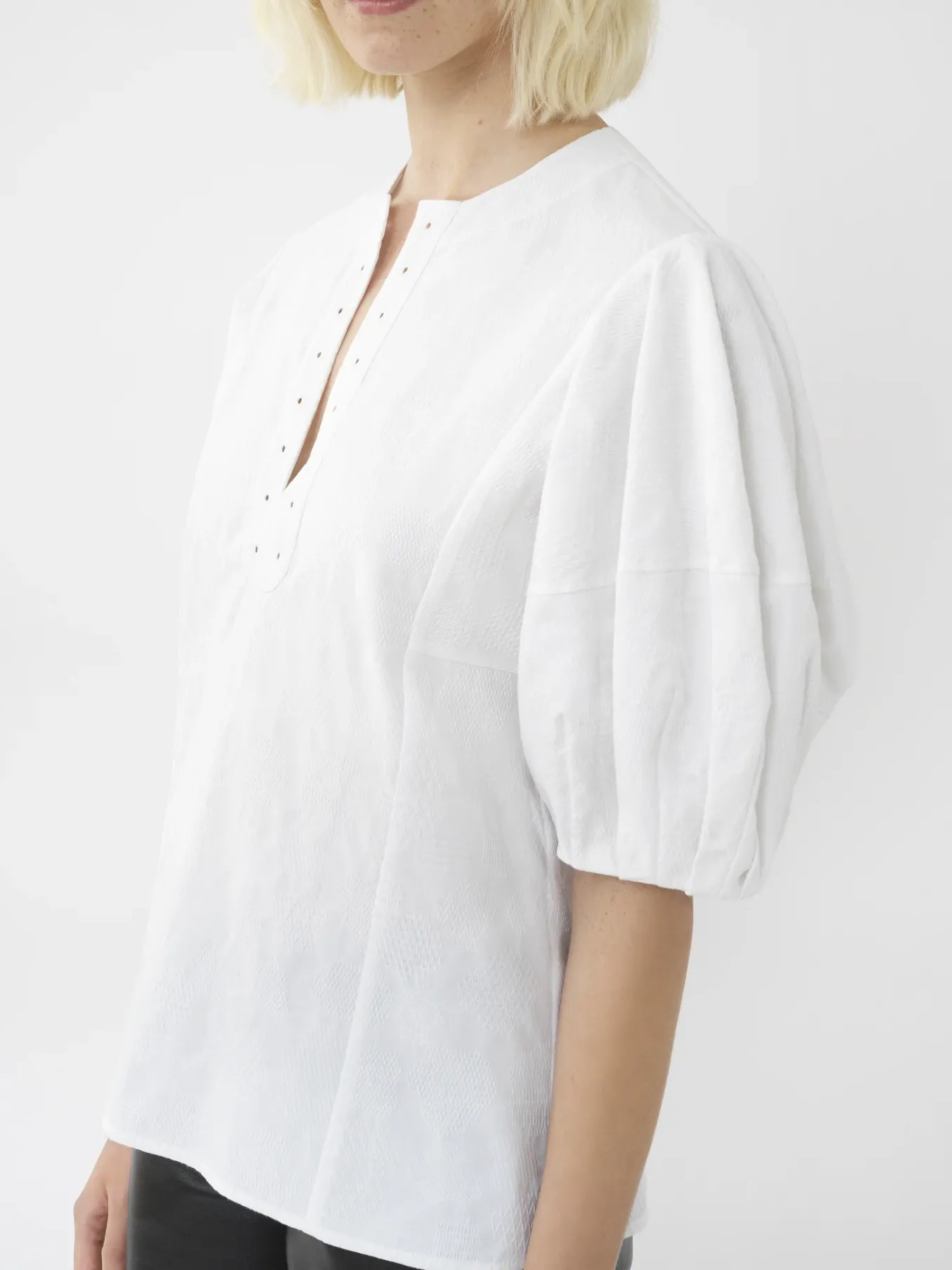 Tops Et Blouses-Chloé Top Manches Ballon Blanc