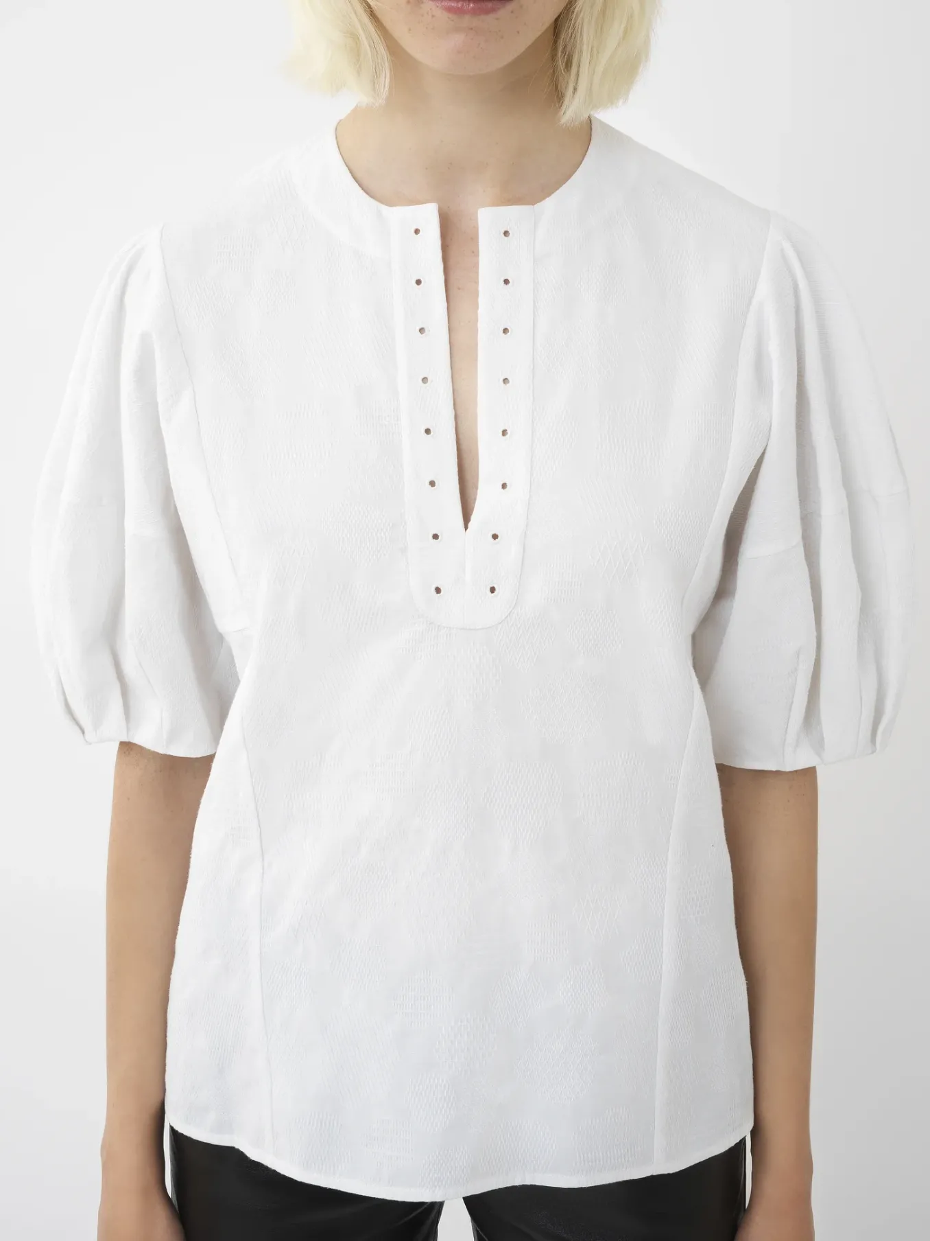 Tops Et Blouses-Chloé Top Manches Ballon Blanc