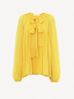 Tops Et Blouses-Chloé Top Plisse Dark Honey