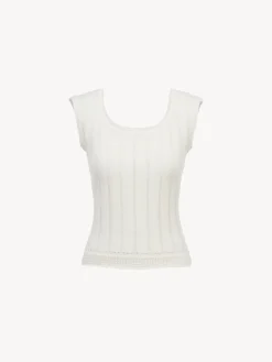 Vêtements-Chloé Top Sans Manches Cloudy White