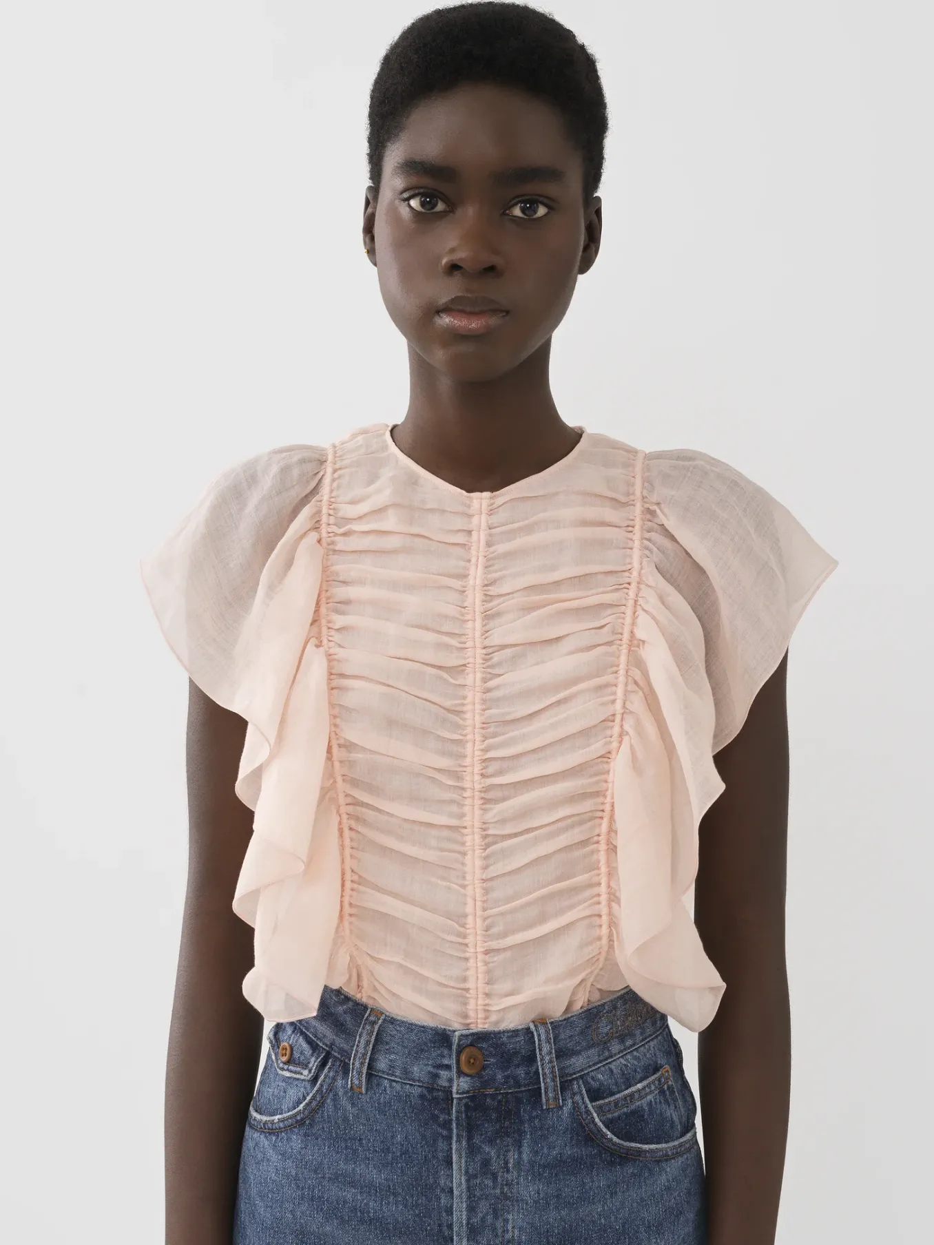 Tops Et Blouses-Chloé Top Volante Pansy Pink
