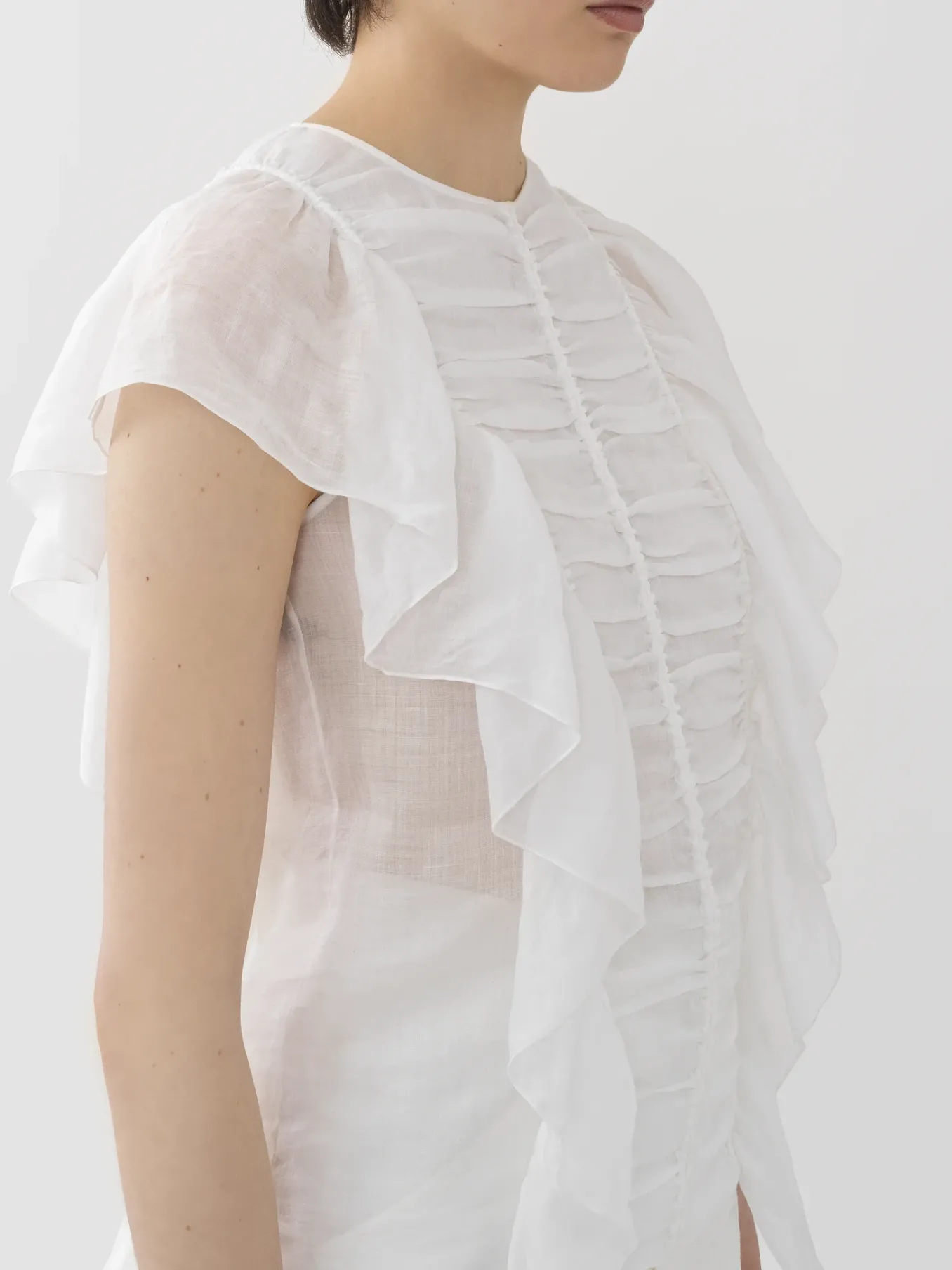 Tops Et Blouses-Chloé Top Volante Blanc