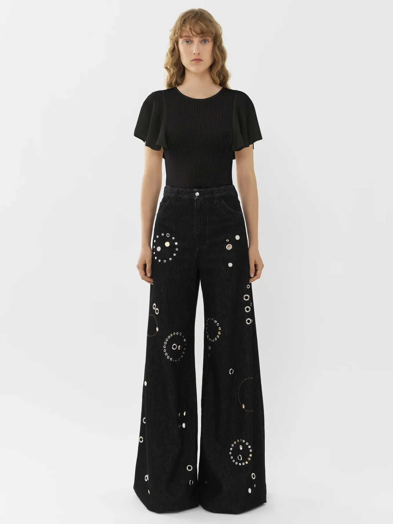 Tops Et Blouses-Chloé Top Volante Noir