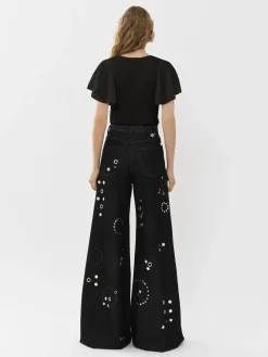 Tops Et Blouses-Chloé Top Volante Noir
