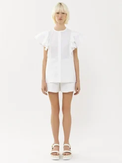 Tops Et Blouses-Chloé Top Volante Blanc