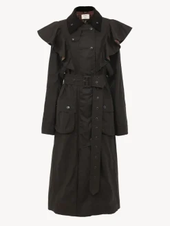 Manteaux-Chloé Trench « Dani » Barbour Pour Chloe Off Brown