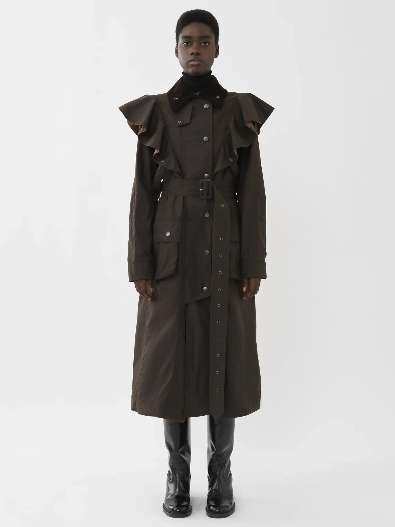 Manteaux-Chloé Trench « Dani » Barbour Pour Chloe Off Brown