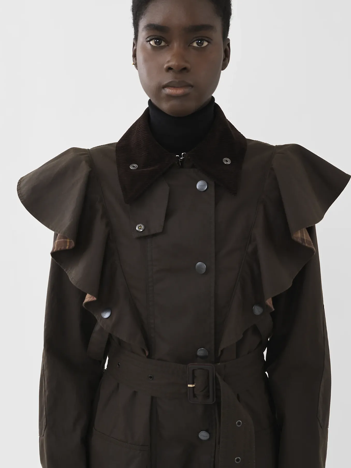 Manteaux-Chloé Trench « Dani » Barbour Pour Chloe Off Brown