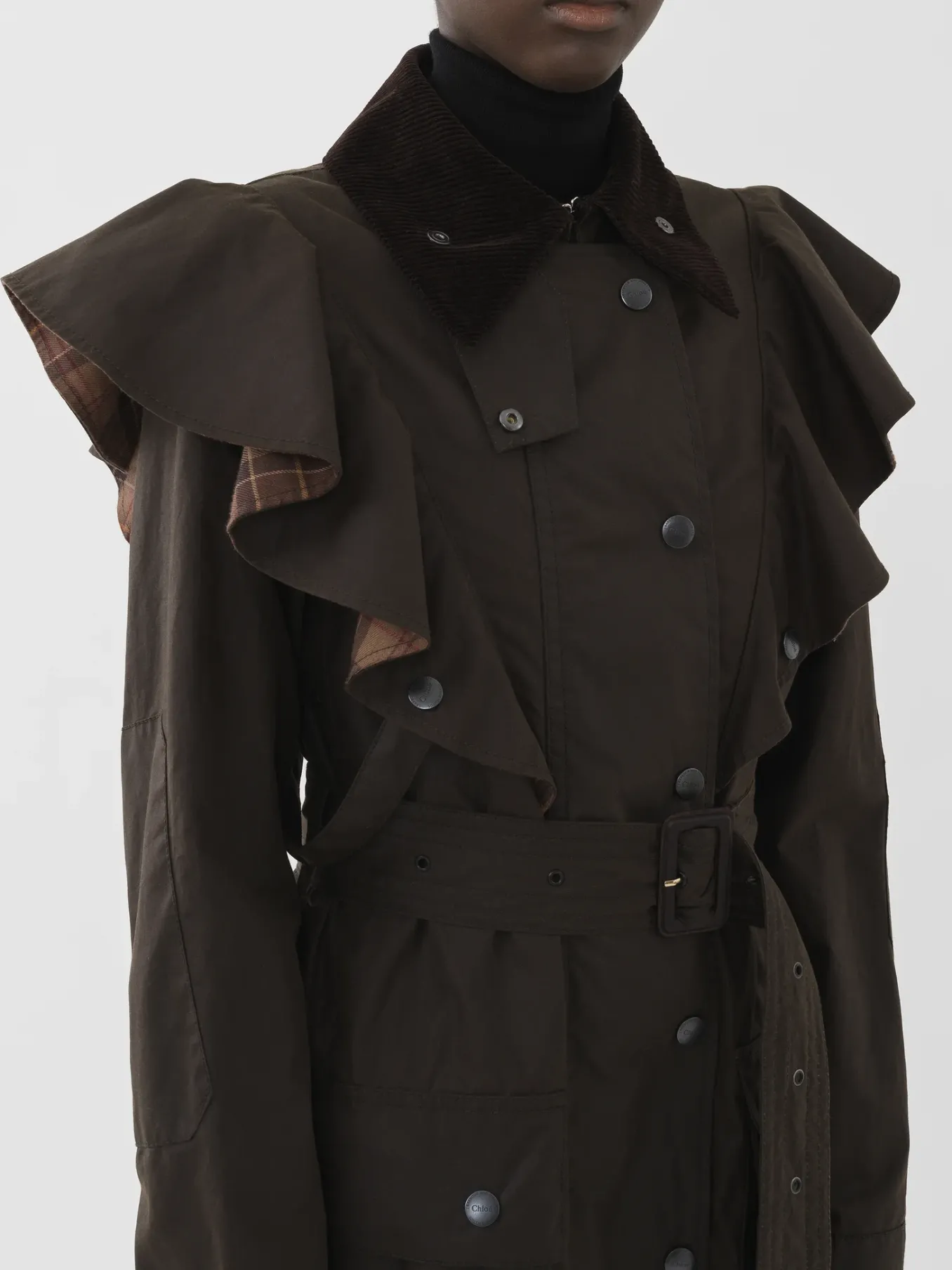 Manteaux-Chloé Trench « Dani » Barbour Pour Chloe Off Brown