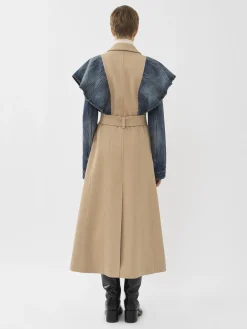 Manteaux-Chloé Trench Bi-Matiere Pearl Beige