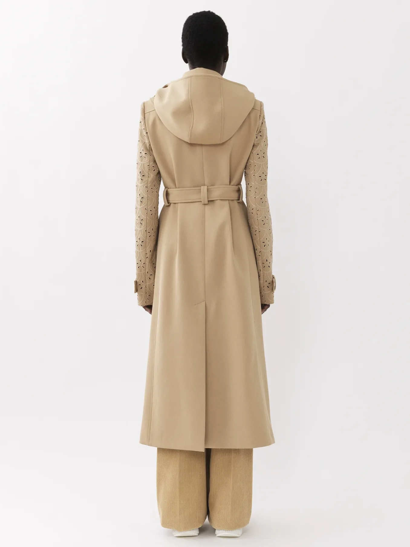 Manteaux-Chloé Trench Long Ceinture Pearl Beige