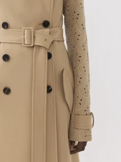 Manteaux-Chloé Trench Long Ceinture Pearl Beige