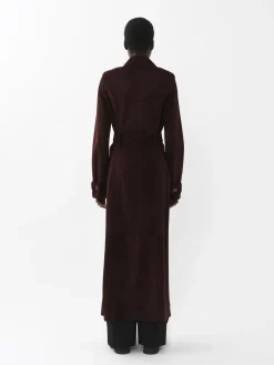 Cuir-Chloé Trench Long Ceinture Darkened Brown