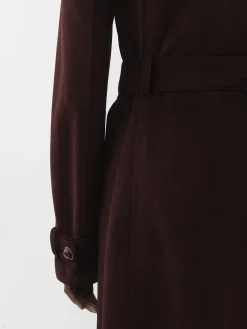 Cuir-Chloé Trench Long Ceinture Darkened Brown
