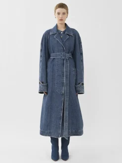 Denim-Chloé Trench Oversize Dusky Blue