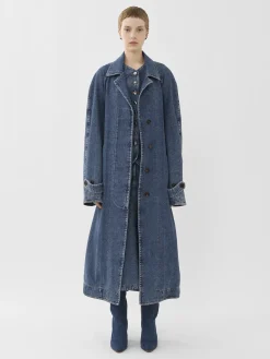 Denim-Chloé Trench Oversize Dusky Blue