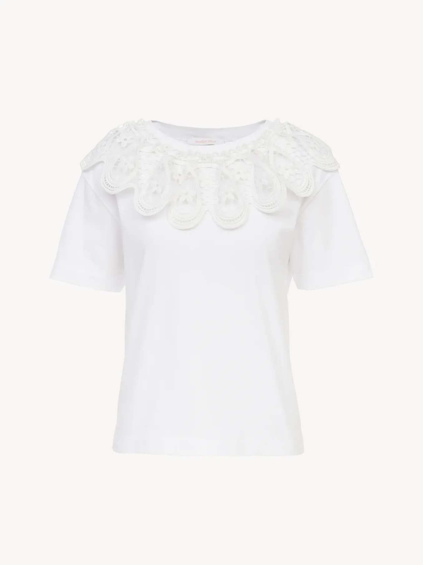 Vêtements-Chloé T-Shirt A Collerette Blanc