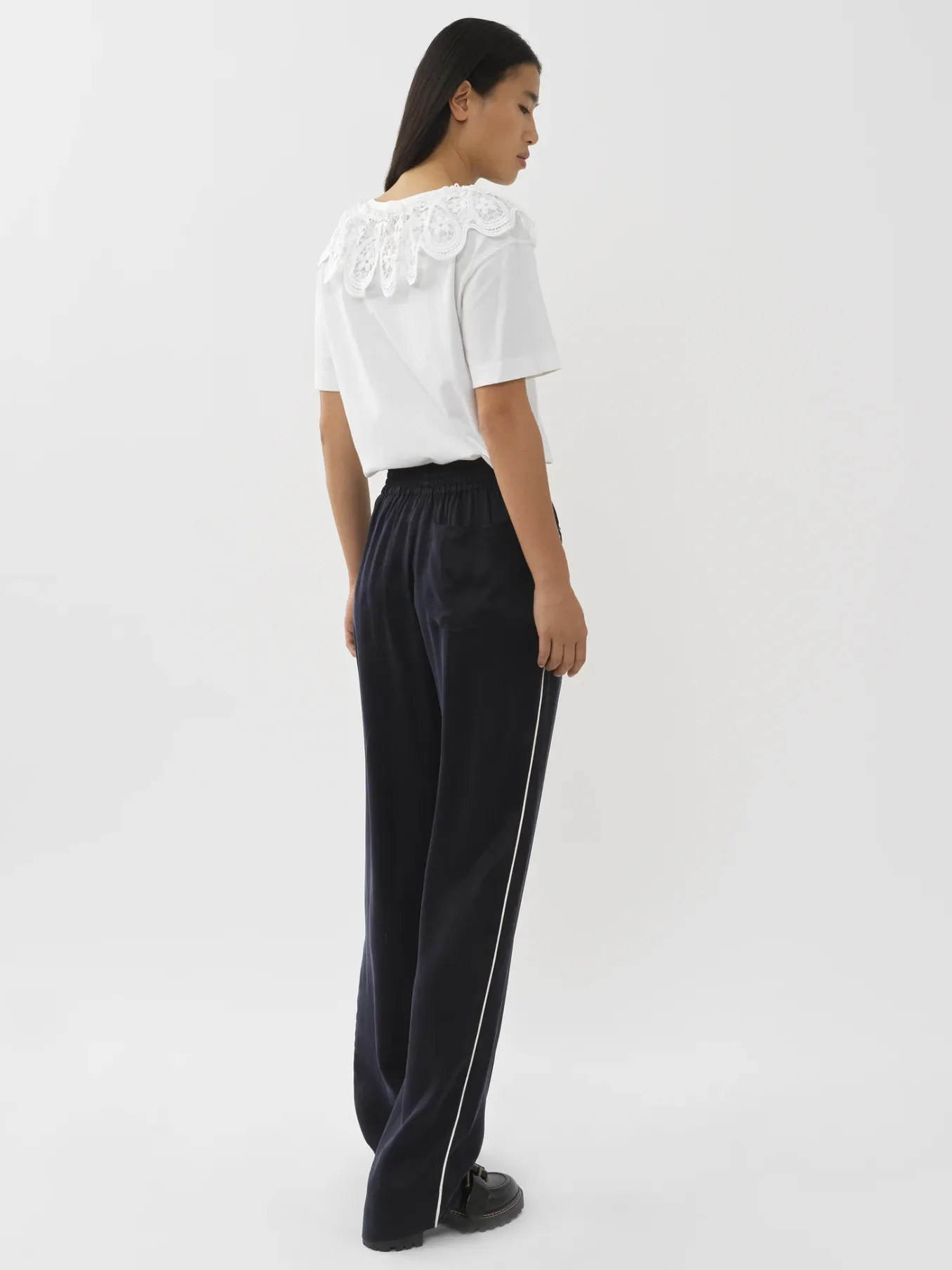 Vêtements-Chloé T-Shirt A Collerette Blanc