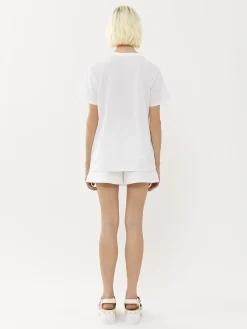 Tops Et Blouses-Chloé T-Shirt Col Rond White - Pink 1