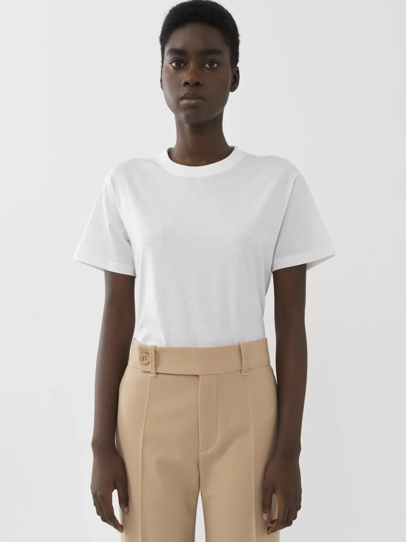 Tops Et Blouses-Chloé T-Shirt Col Rond Blanc