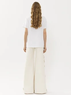 Tops Et Blouses-Chloé T-Shirt Col Rond White - Green 1